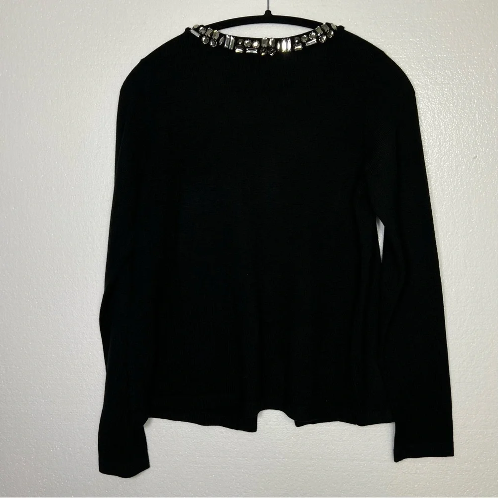 Banana Republic black embellished cardigan sweater wool blend size M NWT - Picture 6 of 6